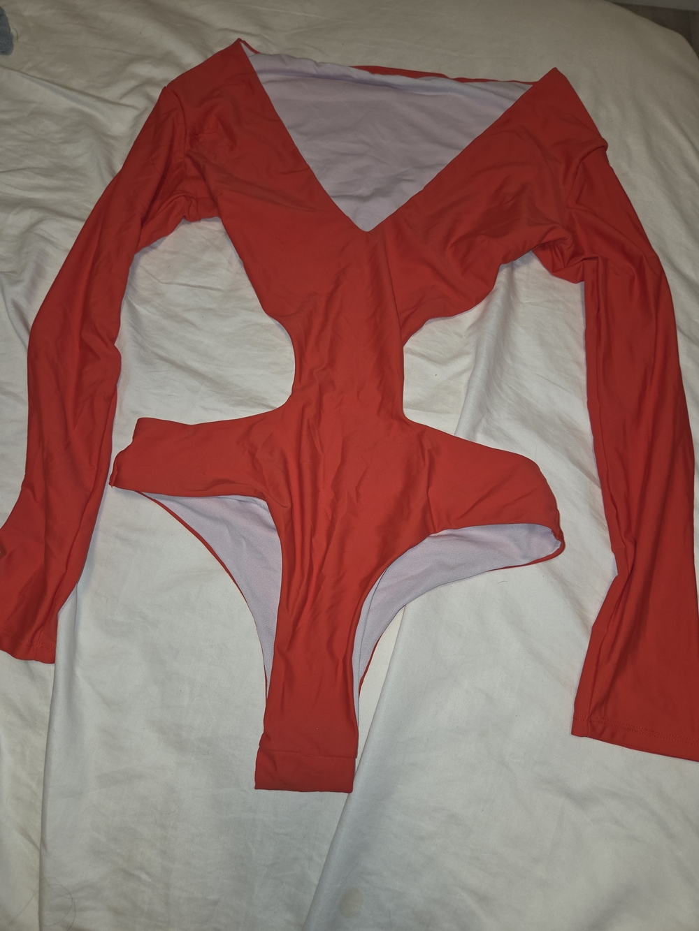 Kids Red Long-Sleeve One-Piece Swimsuit